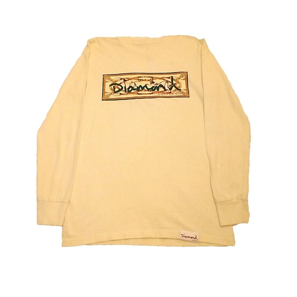 Diamond Supply Co.  Beige Long Sleeve Shirt size Small 100% cotton